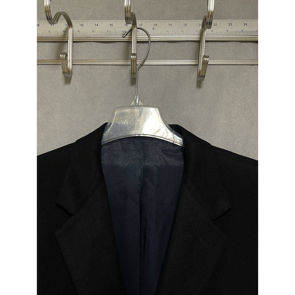 Bespoke Blazer Men's‎ 44L Black 3B Winter Flannel Academia Surgeon Cuffs Luxury